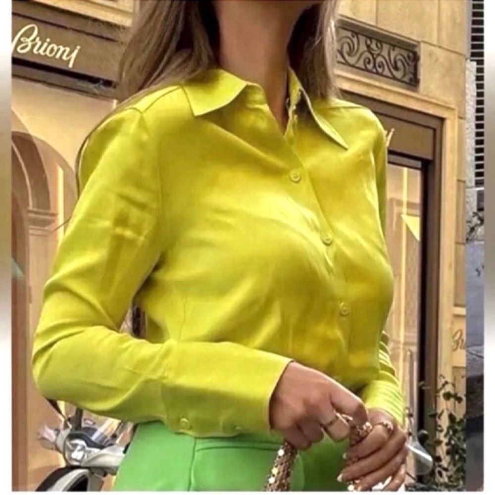 NWT SATIN EFFECT SHIRT Size XS - Picture 16 of 16